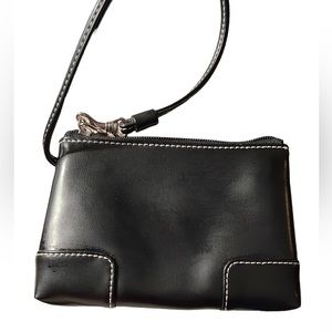 Liz Claiborne Black White Stitching Wristlet Clutch wallet Purse Handbag Petite